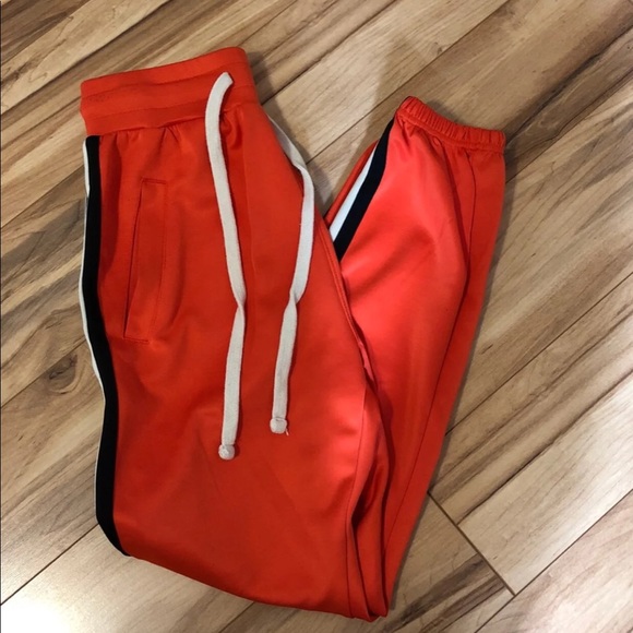 MNML Orange Striped Track Pants - Picture 1 of 3